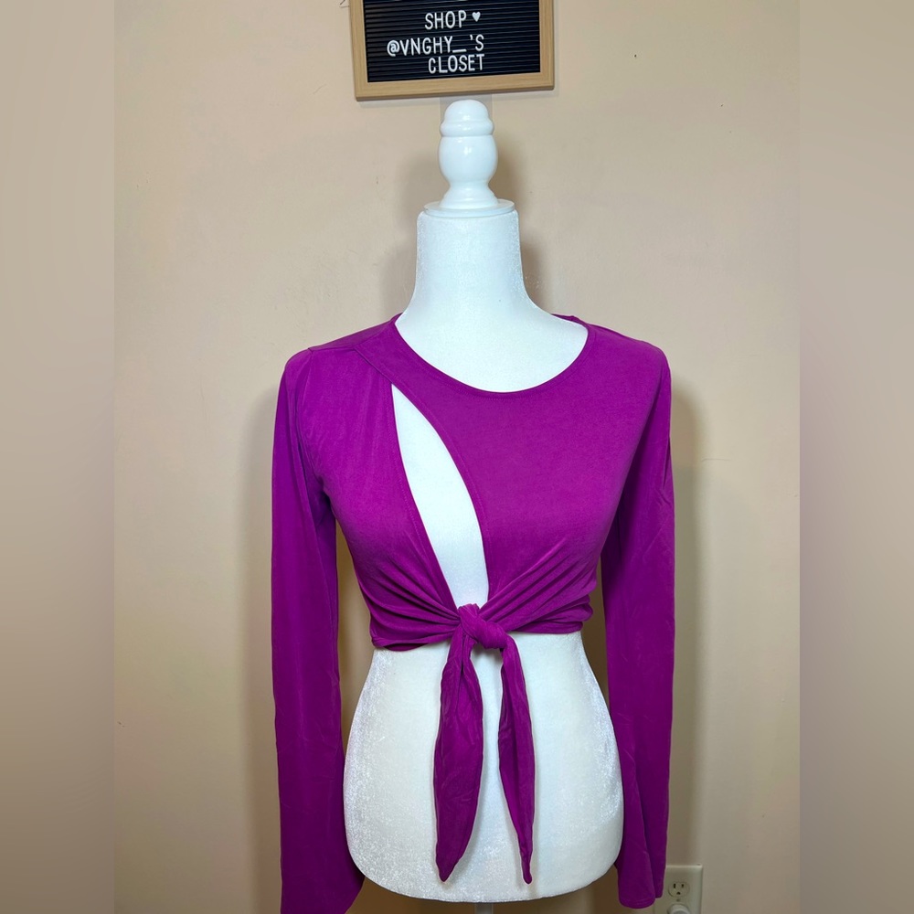 Urban Outfitters Purple Long Sleeve Crop Top - Size L - New With Tags